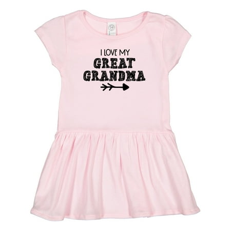 

Inktastic I Love My Great Grandma with Arrow Gift Toddler Girl Dress