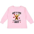 thumbnail image 3 of Inktastic Artist Just a Girl Who Loves Art Girls Long Sleeve Toddler T-Shirt, 3 of 5