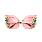 Fashion Exaggerated Big Frame Flower Sunglasses pink