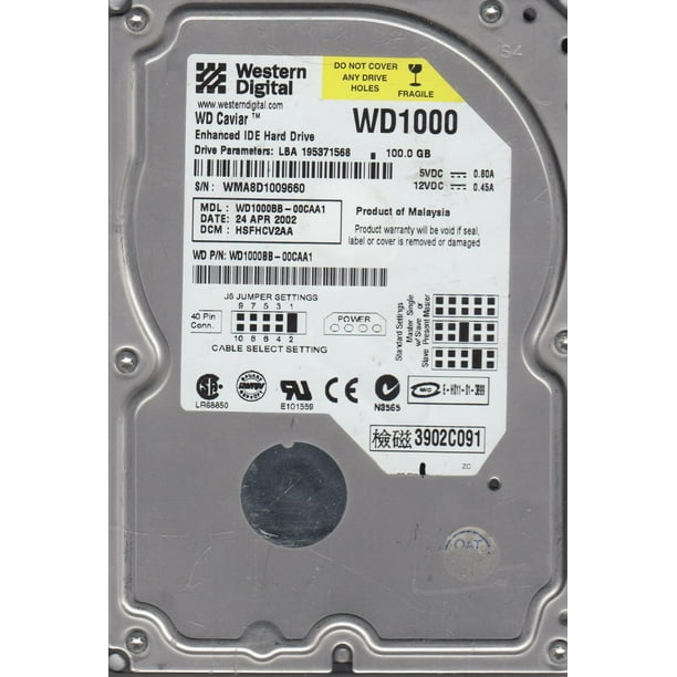 WD1000BB-00CAA1, DCM Western Digital 100GB IDE 3.5 - Walmart.com