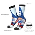thumbnail image 4 of Gukieu Cute Gnomes in USA Print Contrast Color Mid-calf Socks, Sweat-wicking Athletic Socks, Unisex Clothing Accessories, 4 of 6