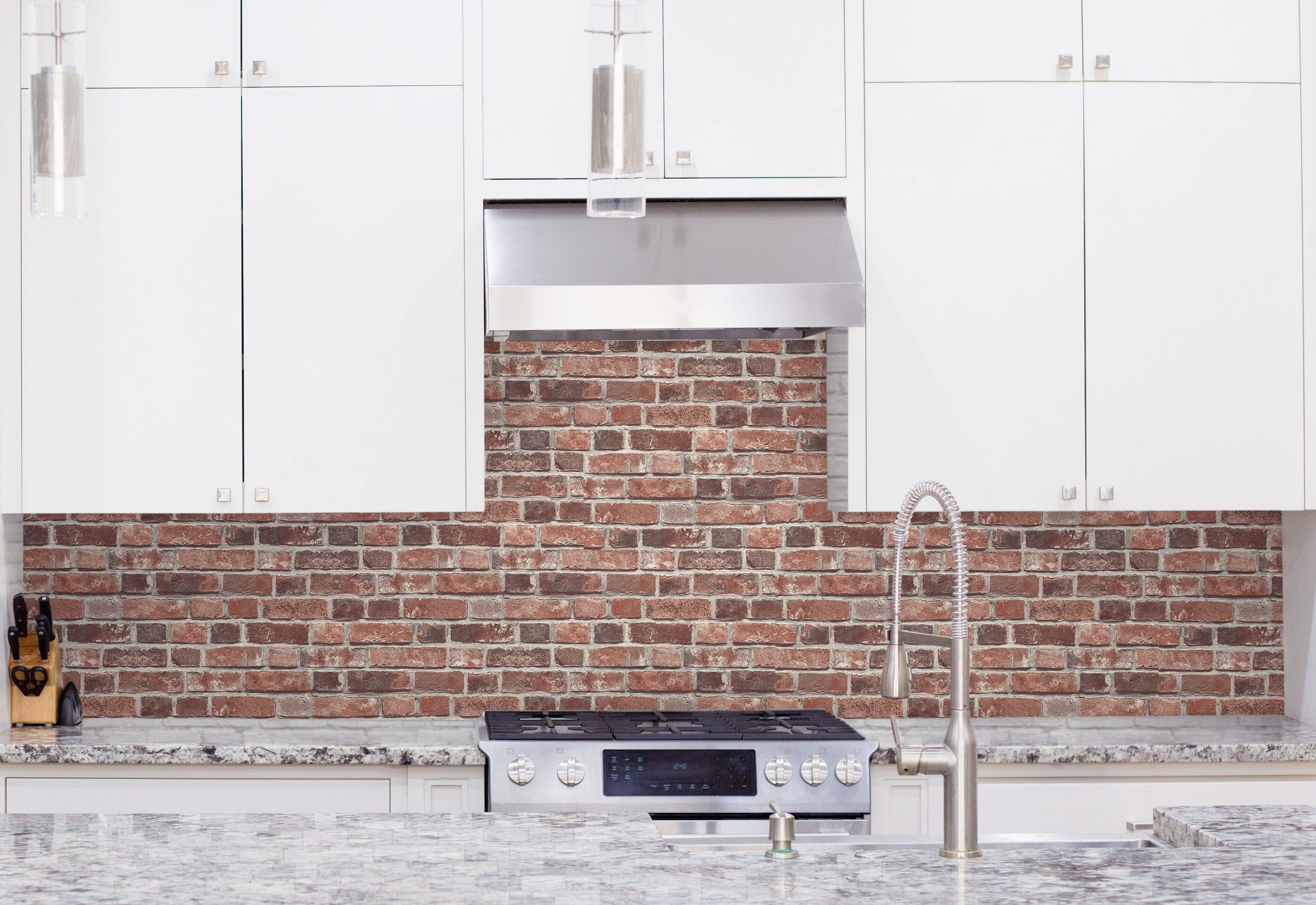 NextWall Distressed Red Brick Peel and Stick Wallpaper