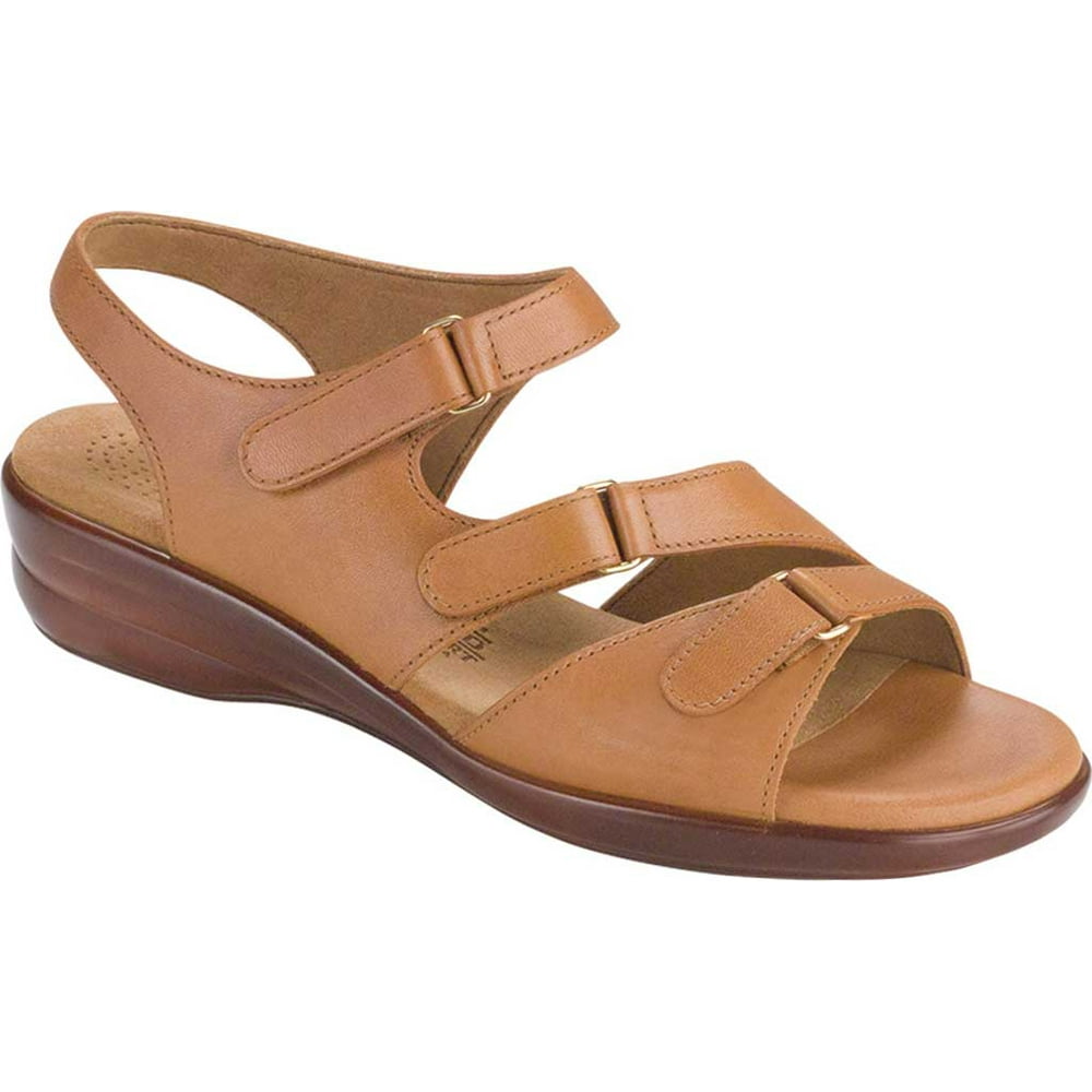 SAS - Women's SAS Tabby Strappy Sandal Caramel Leather 6 W - Walmart ...