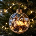 thumbnail image 7 of Glowing Christmas Story Ornament, Light‑Up Mini Holiday Scene, 3.1in Open Bible Cross Hanging Ball, Acrylic Christmas Tree Decoration, Festive Keepsake Ornament for Mantel, Window and Home Decor, 7 of 7