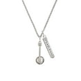 thumbnail image 2 of Delight Jewelry Silvertone Banjo Silvertone Fearless Bar Charm Necklace, 23", 2 of 4