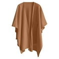thumbnail image 4 of WHEANG Fall Fashion Must Haves Large Front Poncho Sweater Wrap Topper Knitted Elegant Shawls Cape For Fall Winter 1 Pc Brown One Size, 4 of 6