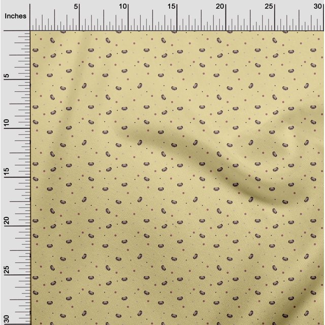oneOone Cotton Poplin Fabric Dot & Face Dog Print Fabric BTY 56 Inch Wide