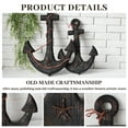 thumbnail image 2 of SINKOO 18" Nautical Wooden Anchor with Rope,Beach Style Retro Style Wall Art Decor Fishing Net Shell Fish Home Wall Decor Indoor Hanging Ornament Beach Theme Home Decoration(Drak Brown), 2 of 7