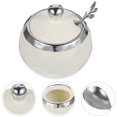 thumbnail image 4 of Shisuyan Porcelain Sugar Bowl with Lid Spoon Sugar Container Multifunctional Ceramic Seasoning Jar, 4 of 8