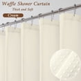 thumbnail image 2 of OVZME Extra Long Fabric Shower Curtain - 84 inch Long Waffle Weave Heavy Textured Fabric Bathroom Shower Curtain, Neutral Weighted Hotel Thick Bath Curtains, 72"Wx84"H, Cream, 2 of 7
