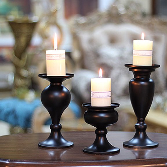 PENIKOKO Black Wrought Iron Candle Holder Tall Narrow Design for Wedding, Home Decor, Family Party, Elegant Centerpiece