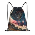 thumbnail image 1 of Xecao Abstract Peacock Painting Pattern Sports Drawstring Backpack - String Swim Gym Bag with Wet Proof Pocket for Women&Men-Medium, 1 of 6