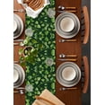 thumbnail image 2 of Green Plant Table Runner Cotton Linen 90 Inch Holiday Dresser Scarves, Spring Leaves Retro Pastoral Botanical Tablerunner for Kitchen Coffee Dining Bedroom Living Room Dinner Scarf Décor 13''x90'', 2 of 9