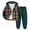 Dark Green, variant on Jolyshlid Boys 2 Piece Sweatsuit Flannel Plaid Button Shirt Hoodie and Cargo Pants Sets for Kids Clothes Black 9-10 Years
