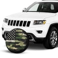 thumbnail image 2 of KAKALAD American flag with camouflage Spare Tire Cover Universal Vehicle Accessories Buckle Car Tools 16”in, 2 of 6