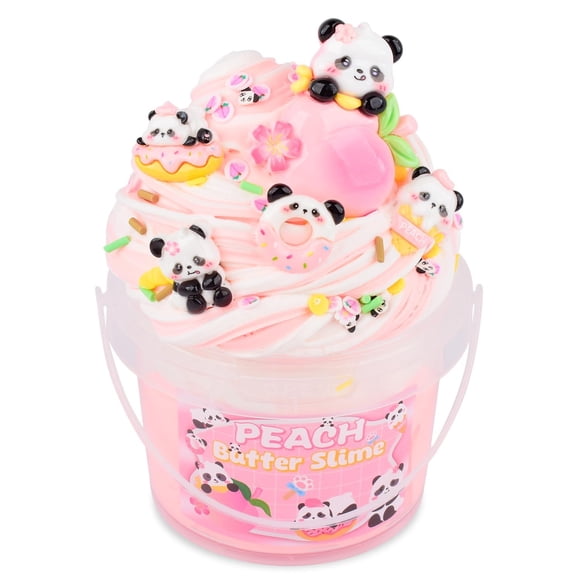 Mantequilla de melocotón rosa Slime MermaidSlime con complementos para pandas, 300 ml