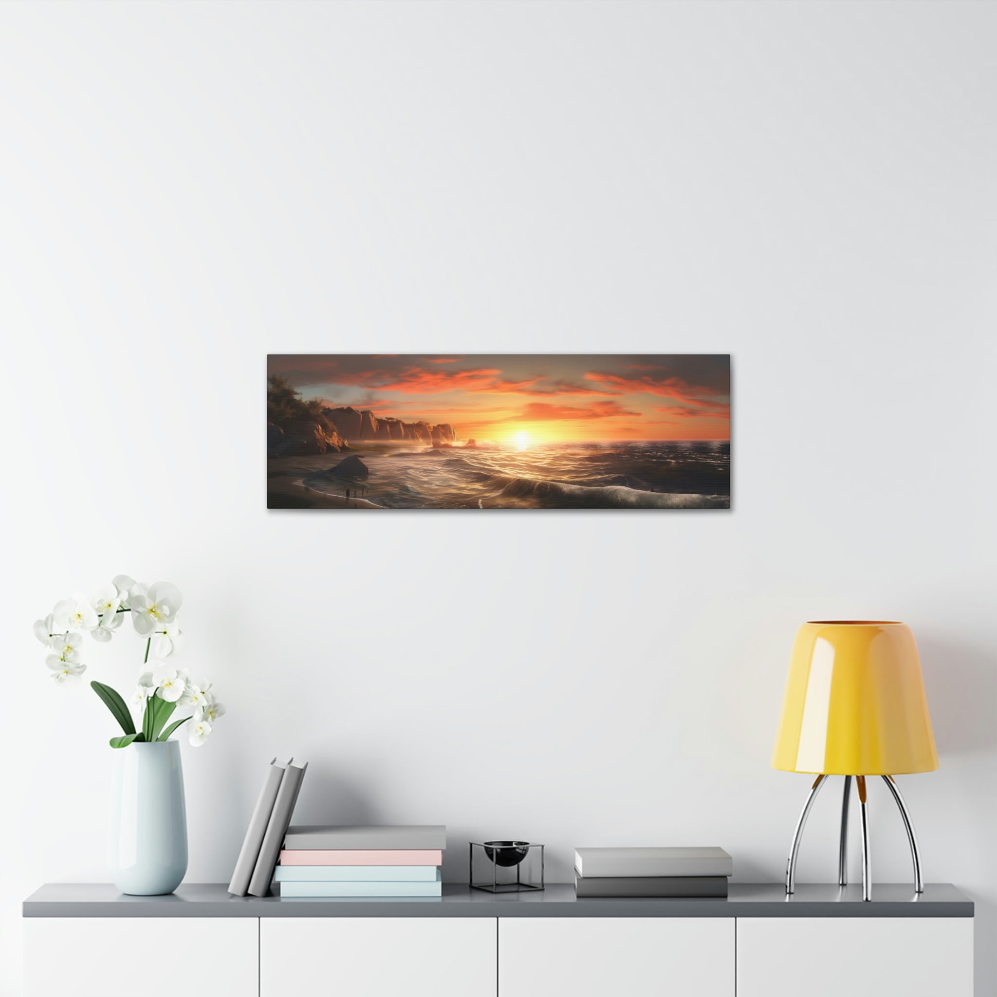 Beach Art Sunset / Sunrise Nature Art for Office, Living Room, Wall ...