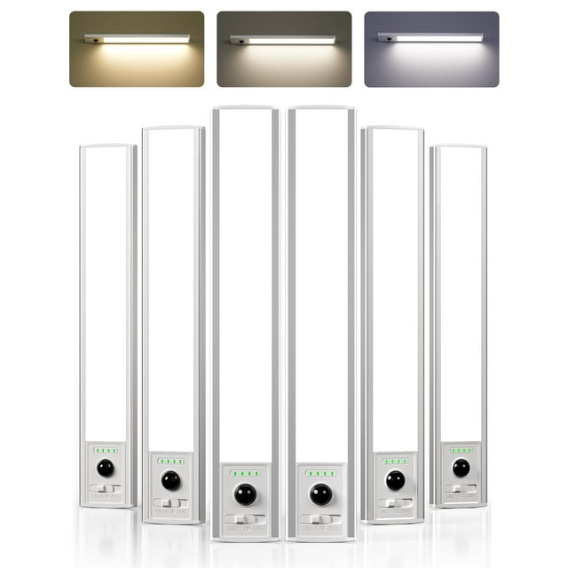 Luces LED recargables EZVALO 96 para debajo del armario, paquete de 6