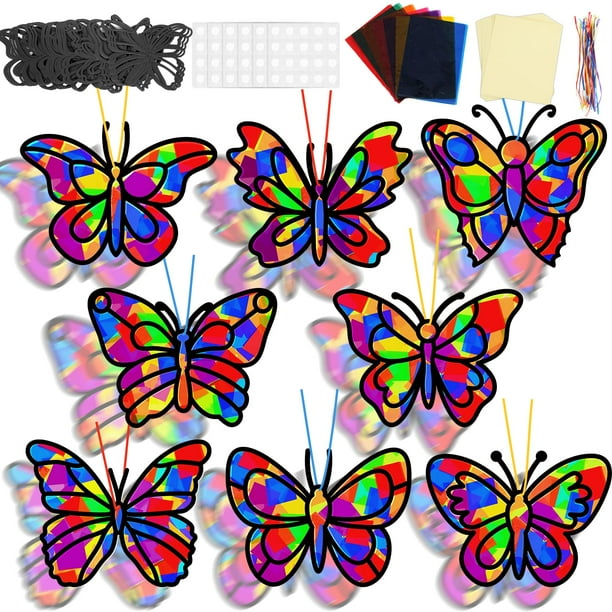 Kit de manualidades Butterfly Suncatcher Lonfliness, 32 juegos, DIY VBS 2025