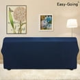 thumbnail image 6 of Easy-Going Jacquard Stretch Sofa Slipcover Non Slip Couch Cover, Sofa Size, Navy, 6 of 7