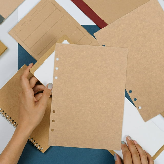 IDEANATEGRATE Papel Para Agendas A5 Con 6 Agujeros Insertos Duraderos Color Chocolate Para Uso En Casa Y Oficina
