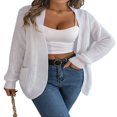 thumbnail image 1 of PENGXIANG Womens Open Front Knit Cardigan Long Sleeve Solid Color Pocket Sweater Loose Fall Tops S, 1 of 7