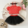 thumbnail image 4 of TAIAOJING Toddler Girls Short Sleeve Dot Prints Coat Tops Skirts Outfits Sets Stylish 2-3Y, 4 of 6