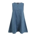 thumbnail image 5 of COMVALUE Women's Sleeveless Crew Neck A-Line Denim Dress Loose Casual Mini Jean Dresses 2026 (S, BU1), 5 of 9