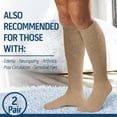thumbnail image 4 of Diamond Star Diabetic Over the Calf, Non-binding Premium Cushion Cotton Knee High Comfortable Socks for Men (Beige- 6 Pairs, Socks Size 13-16), 4 of 6