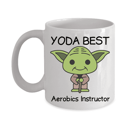

Yoda Best Aerobics Instructor Profession mug - Novelty Gift Mugs for Birthday Present Anniversary Valentines Special Occasion Christmas - 11oz Funny Coffee Mug