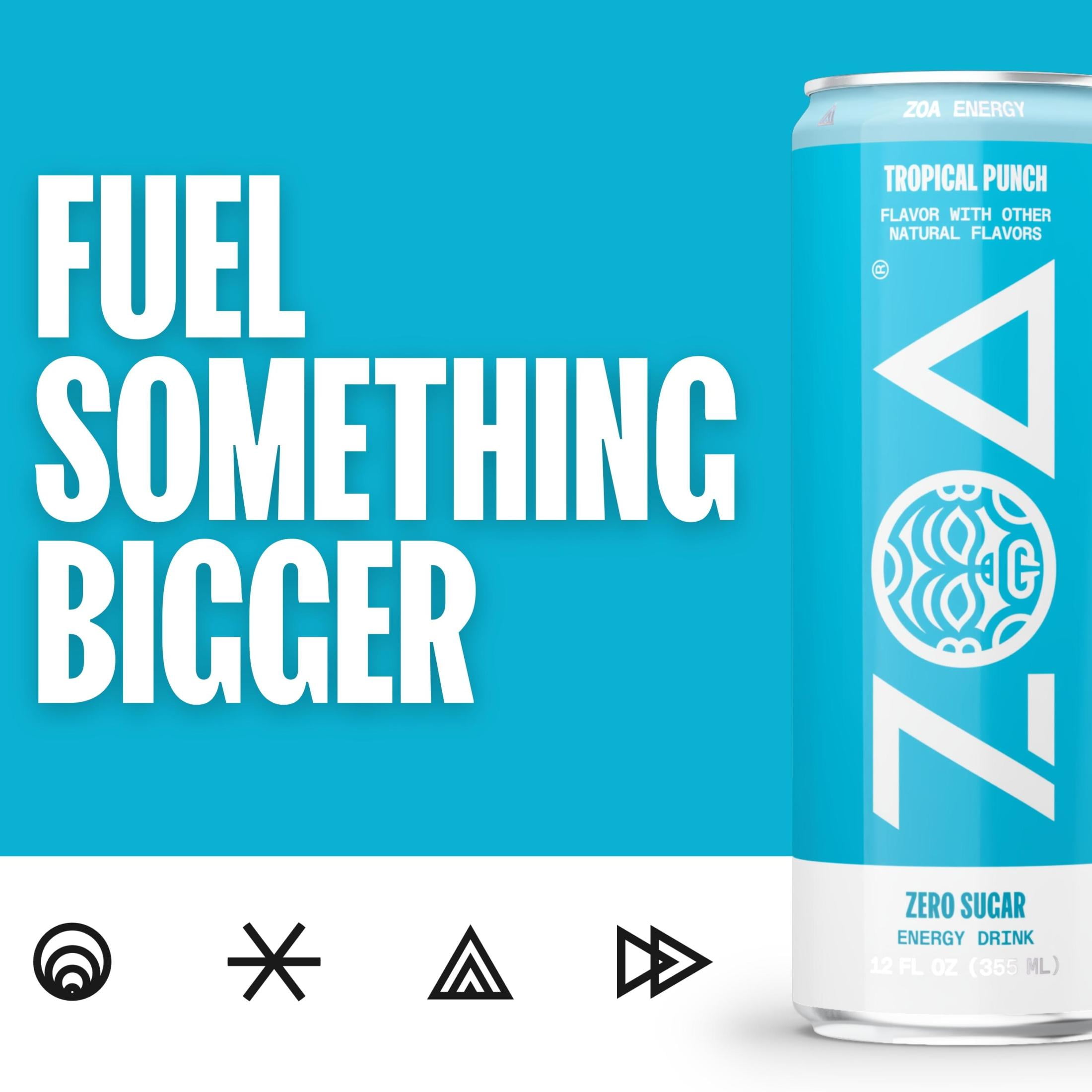 Zoa Tropical Punch Zero Sugar, 12 fl oz Aluminum Can, 0% ABV