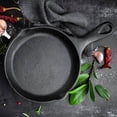 thumbnail image 6 of Cast Iron Skillet with Handle and Lips,3Pcs TeqHome Pre-Seasoned Cast Iron Skillet Set,Non-Stick Cookware Frying Pan-6/8/10in, 6 of 8