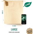 thumbnail image 2 of baomifa-Cotton Produce Bags - Large 10x12 Inch - 12 Pcs Multipurpose Eco Cloth Bags - Muslin Bags with Drawstring - Canvas Bags - Vegetable and Bread Bags - Fabric Sachet Bags - Linen Bag by, 2 of 4