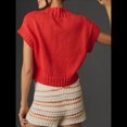 thumbnail image 4 of Suéter de Corta para Mujer, Chaleco, Cuello Alto, Suéteres Cortos, Casual, de Punto con Corazón y Dobladillo Acanalado, Camiseta Holgada Sin Mangas. Rojo S, 4 of 5