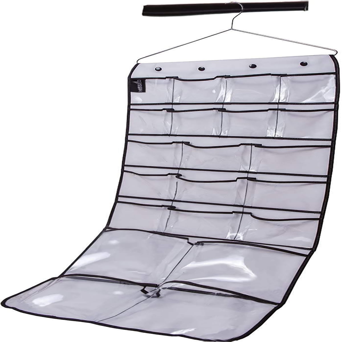 Kepooman Dual-Sided Hanging Closet Organizer with 42 PVC Pockets & Metal Hanger for Bra Underwear Underpants Socks, White Kepooman Dual-Sided Hanging Closet Organizer with 42 PVC Pockets & Metal Hanger for Bra Underwear Underpants Socks, White