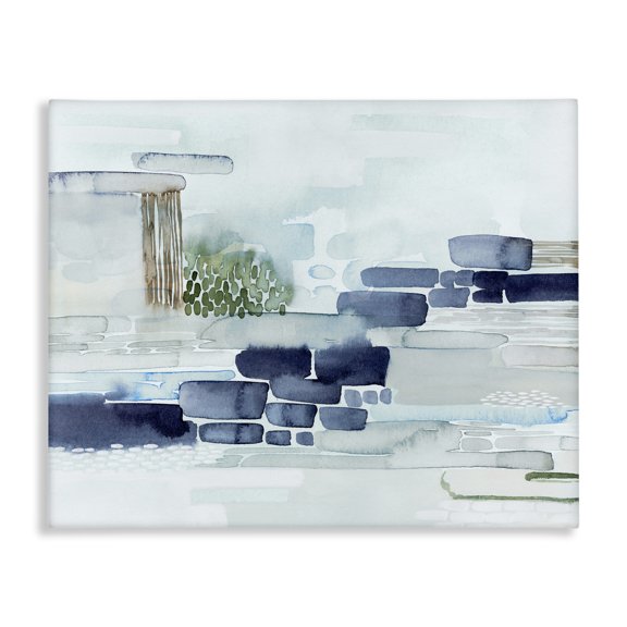 Stupell Industries Contemporary Modern Abstract Coastal Landscape Organic Blocks Canvas Art, 20 x 16, by Grace Popp