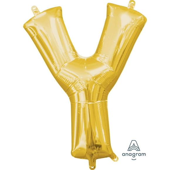 Anagram International Party-Eh! Gold Letter Y Balloon, All Ages