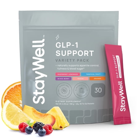 GLP-1 Supplement | Natural GLP-1 Production | GLP 1 Booster Drink Mix to Control Appetite and Cravings | Great Tasting Metabolic Support - Yerba Mate, Garcinia Cambogia, Berberine [Variety, 30ct]