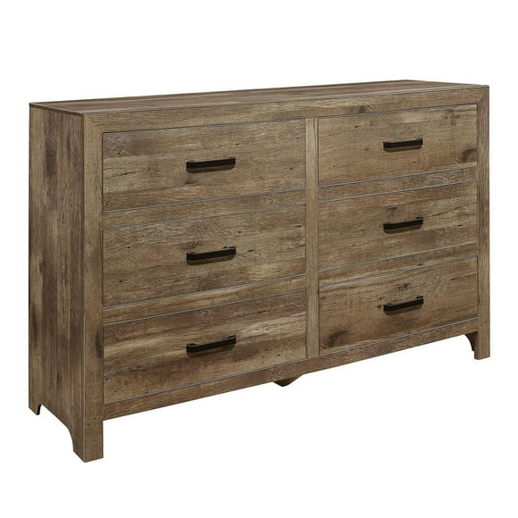 Topline Home Furnishings Commode rustique au fini cerisier