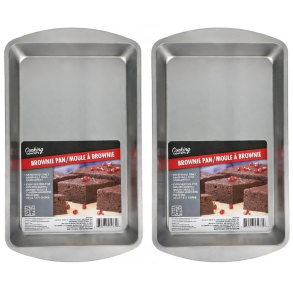 2 Pack Brownie Baking 11*8 Non-Stick Oblong Cake Pan with Even Heat Distribution for Lasting Perfection