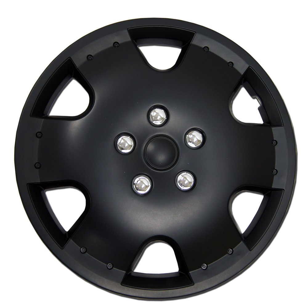 Set of 4 Matte Black Hubcaps 16" WSC720B16 Hub Caps Wheel Skin Cover