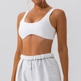 thumbnail image 2 of Xfvqtps Sports Bra for Women Medium Support Standard Strap Elastic Seamless Padded High Impact Yoga Athletic Exercise Bras White, 2 of 6