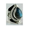 thumbnail image 2 of Navya Craft Labradorite Pear 925 Sterling Silver Handmade Women Statement Ring Size 7.0, 2 of 4