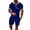 E-1031Blue, variant on FAOWME Men's Summer 2 Piece Set Short Sleeved Lapel Half Zipper Solid Color Top And Shorts Comfortable Fashion Outfits For Casual Daily Wear,L,Grey