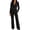 Black, variant on Womens 2 Piece Business Casual Outfits Long Sleeve Blazer Straight Leg Pants Set Dressy Work Office Suit