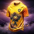 thumbnail image 2 of Halloween Gift for Men Casual Everyday Men’s T Shirt with Halloween Pumpkin Face Graphic for AllSeason Comfort and Soft Breathable Fit Yellow S, 2 of 4