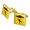 Gold, variant on Alien Abduction Hazard Warning Sign Square Cufflink Set - Silver or Gold