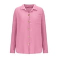 thumbnail image 2 of FRSASU Womens Plaid Shirt Long Sleeve Lapel Button Down Blouses Lightweight Tops Pink XXL(XXL), 2 of 7