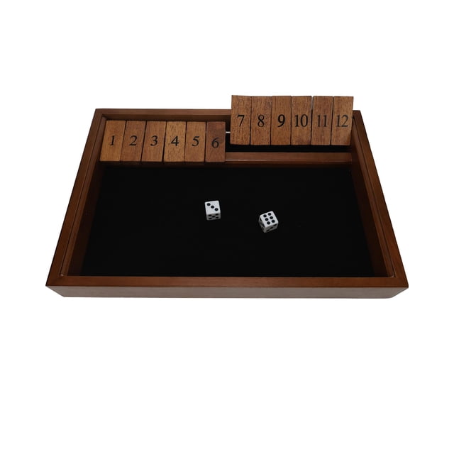 Juego Shut The Box WE Games de madera de 13.5 pulgadas con 12 fichas numéricas