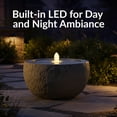 thumbnail image 5 of Sunnydaze Round Bowl Gray Outdoor Bubble Fountain, LED Light, 5 of 14